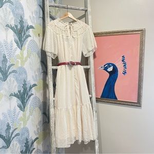 Cottagecore Peasant Midi Dress